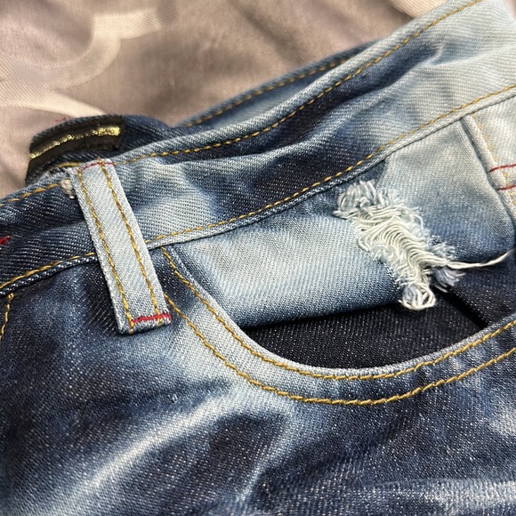 Low rise tie-dye denim shorts - Picture 3 of 3